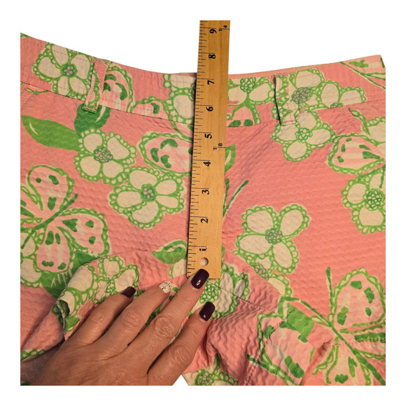 Lilly Pulitzer The Callahan Shorts Womens 0 Pink/Green Butterfly Floral Print - Picture 9 of 10